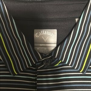 Callaway Black and White Polo with Modern Stripes